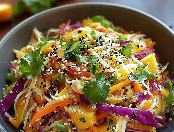 Asiatischer Spitzkohl-Mango-Salat mit frischen Zutaten
