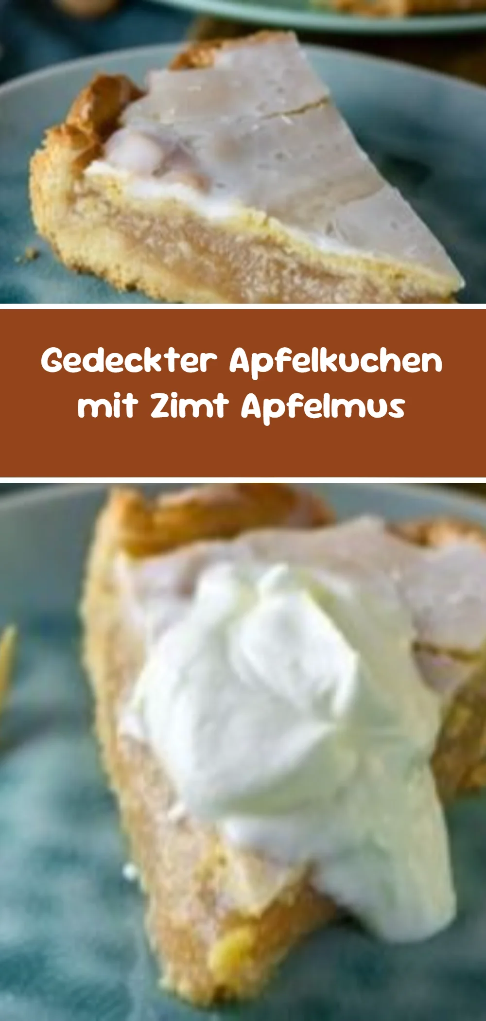 Gedeckter Apfelkuchen mit Zimt Apfelmus
