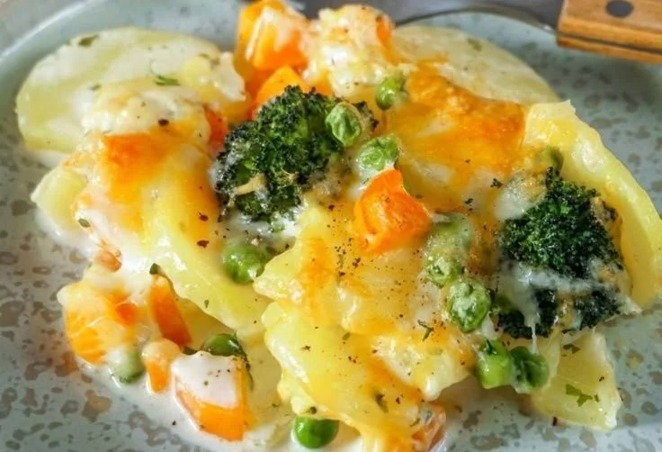 Kartoffelauflauf mit Gemüse