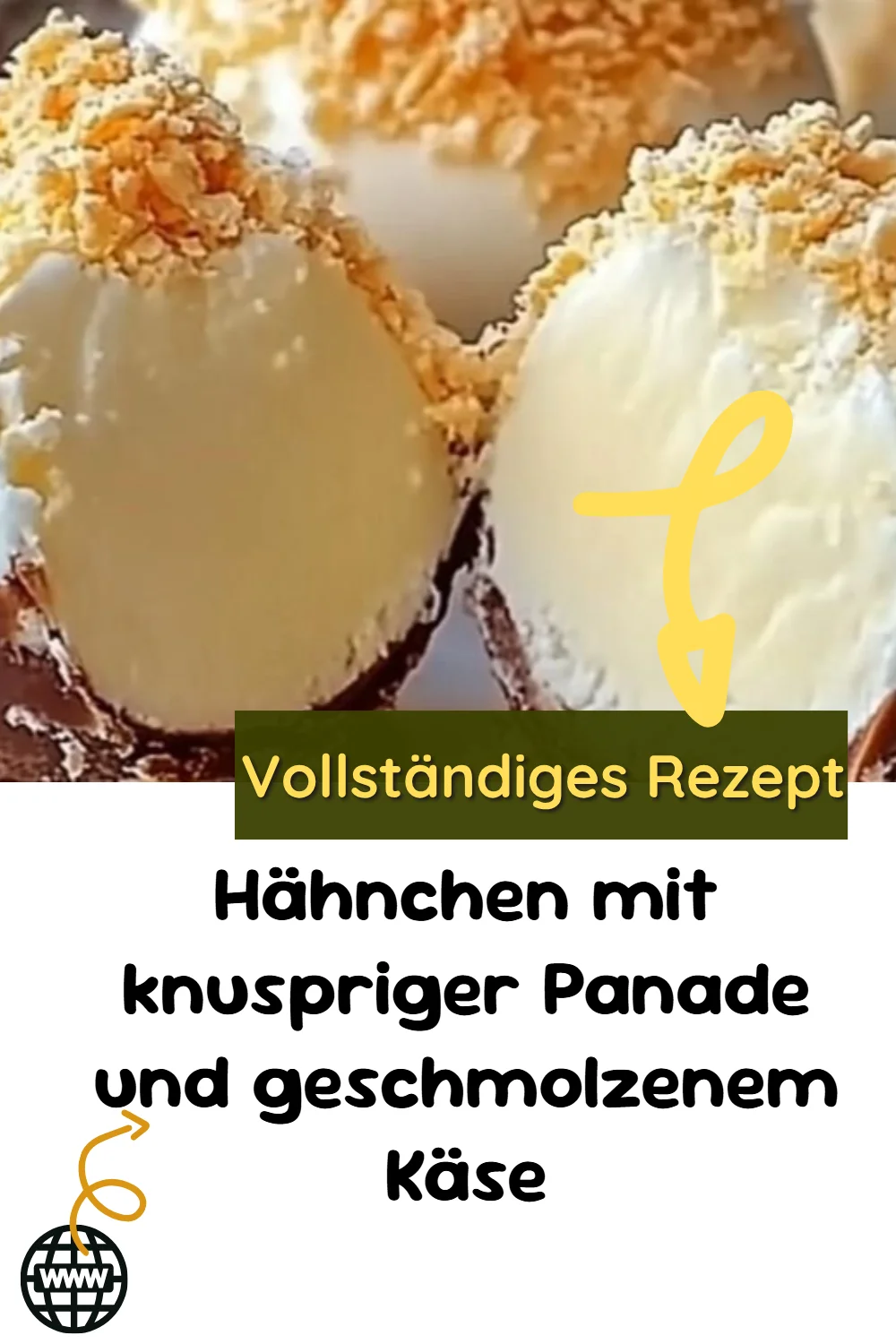 Hähnchen mit knuspriger Panade und geschmolzenem Käse