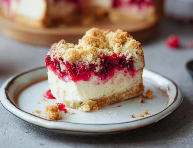 Himbeer Streusel Kuchen mit Joghurt Cheesecake