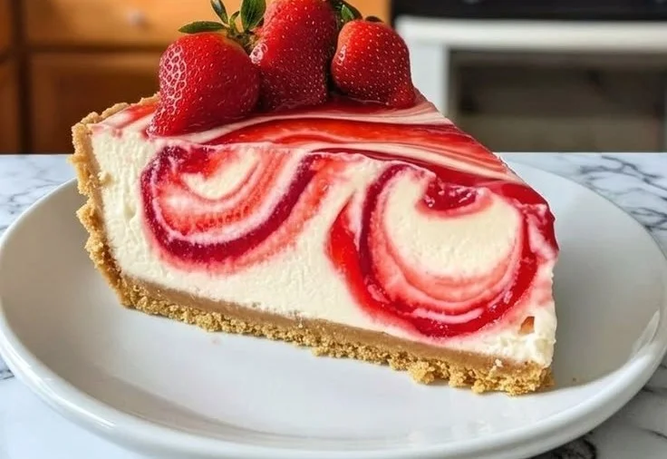 Erdbeerwirbel Käsekuchen