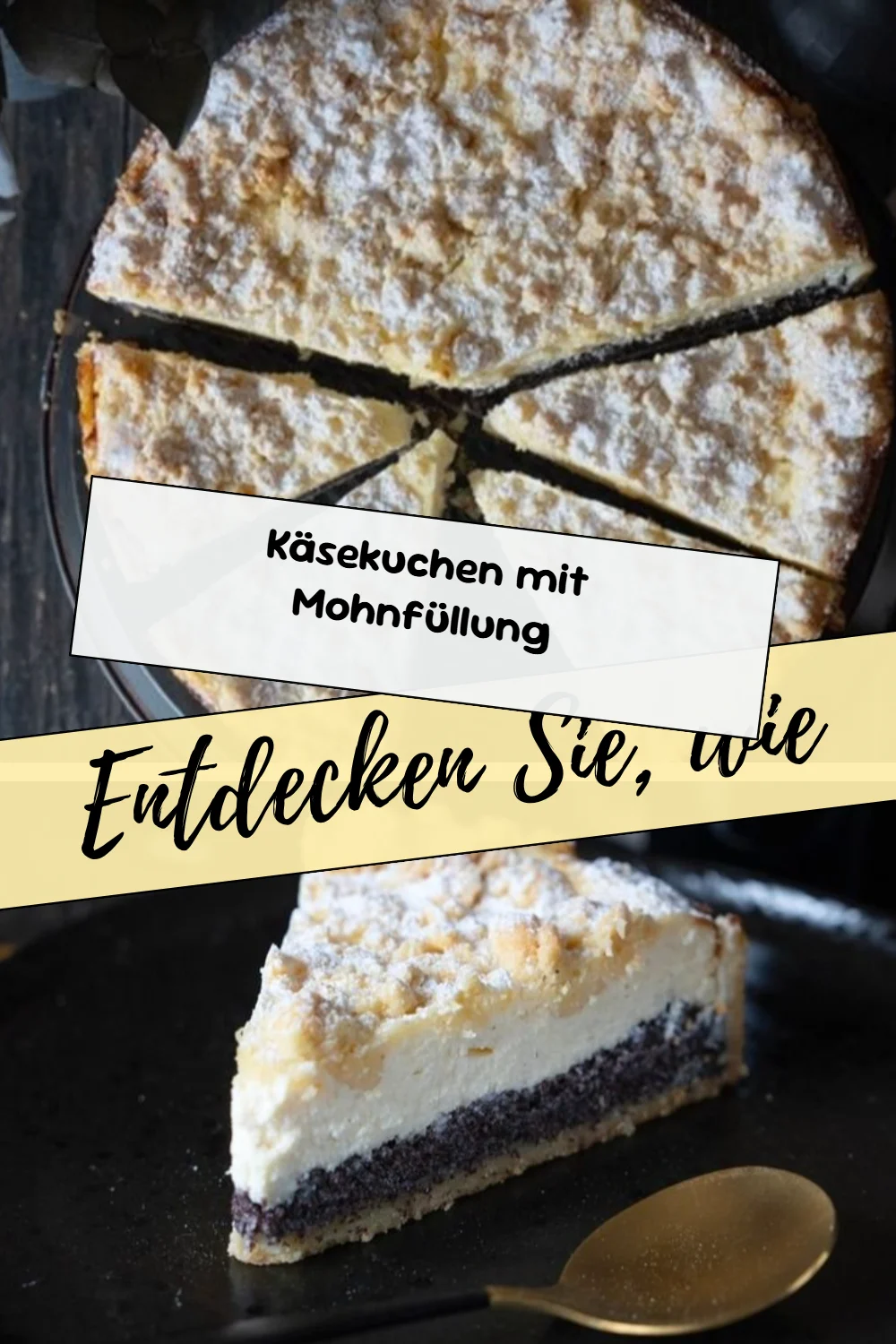 Käsekuchen mit Mohnfüllung