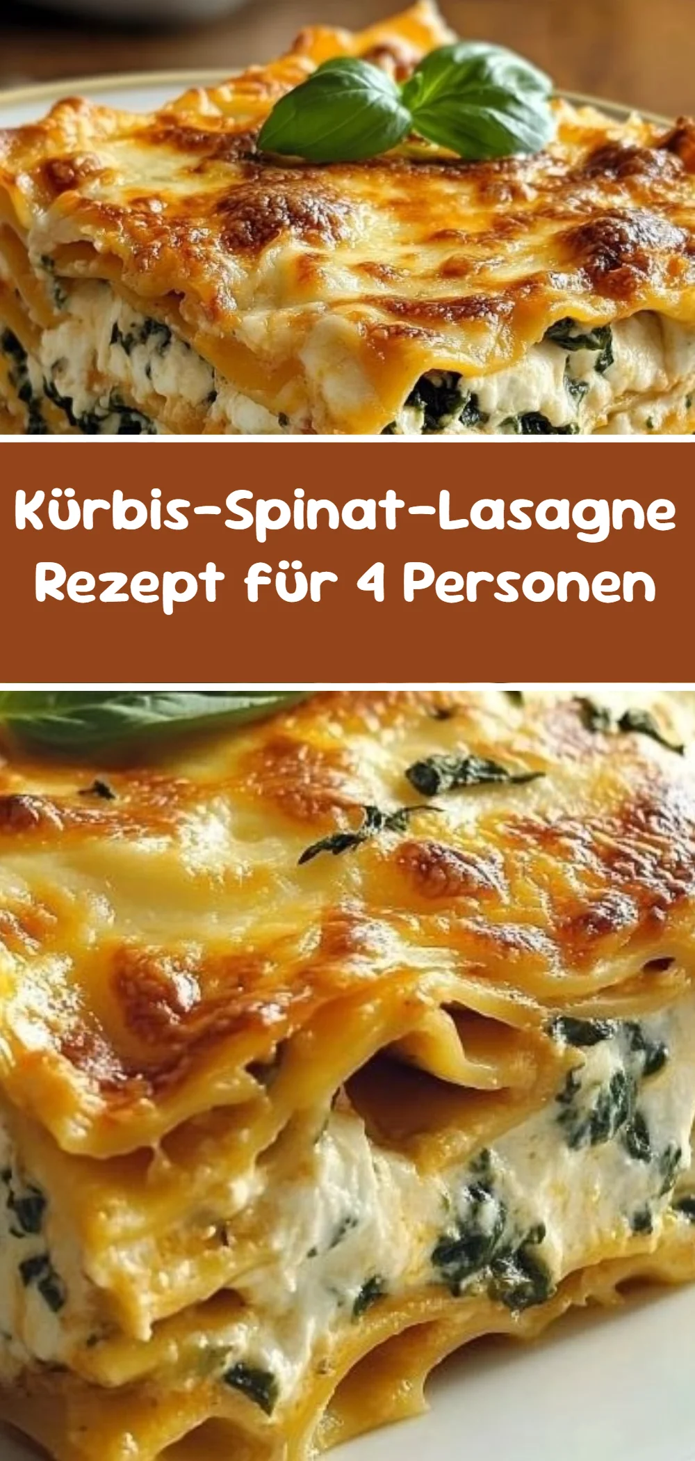 Kürbis-Spinat-Lasagne Rezept für 4 Personen