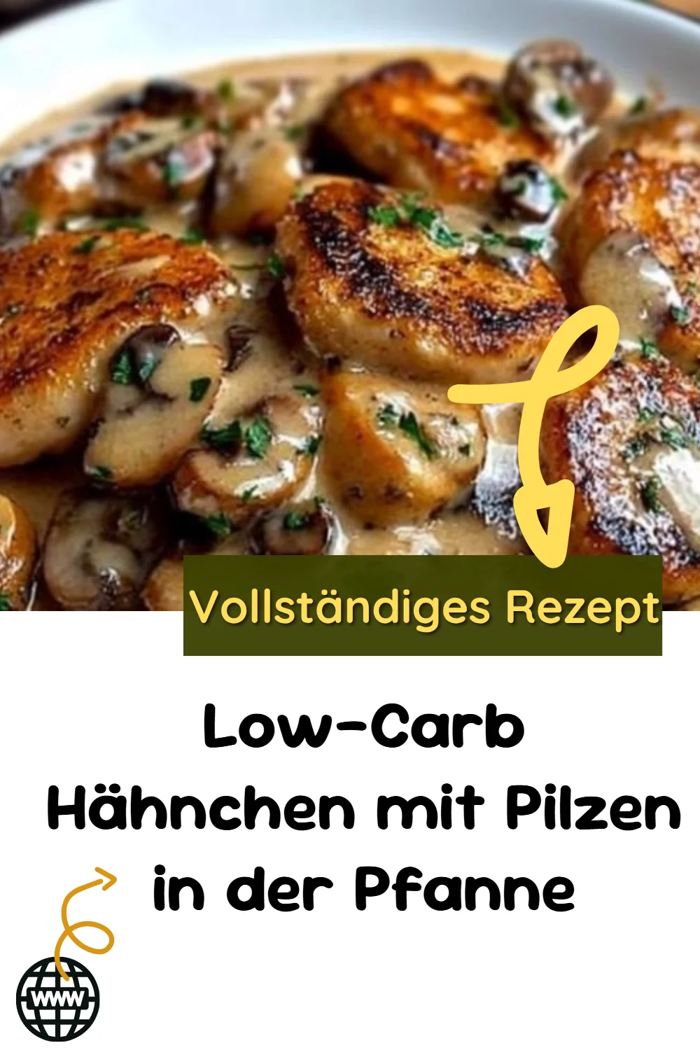 Low-Carb Hähnchen mit Pilzen in der Pfanne