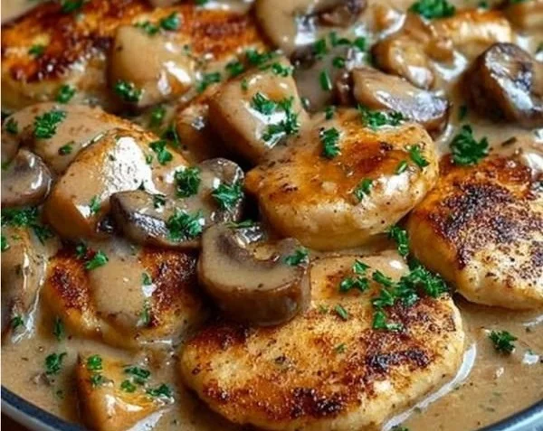 Low Carb Hähnchen-Pilz-Pfanne
