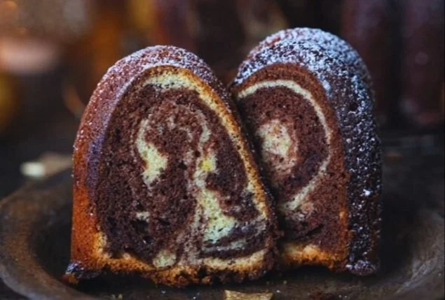 Mein Winter-/Weihnachtskuchen: Marmor-Lebkuchen-Gugelhupf