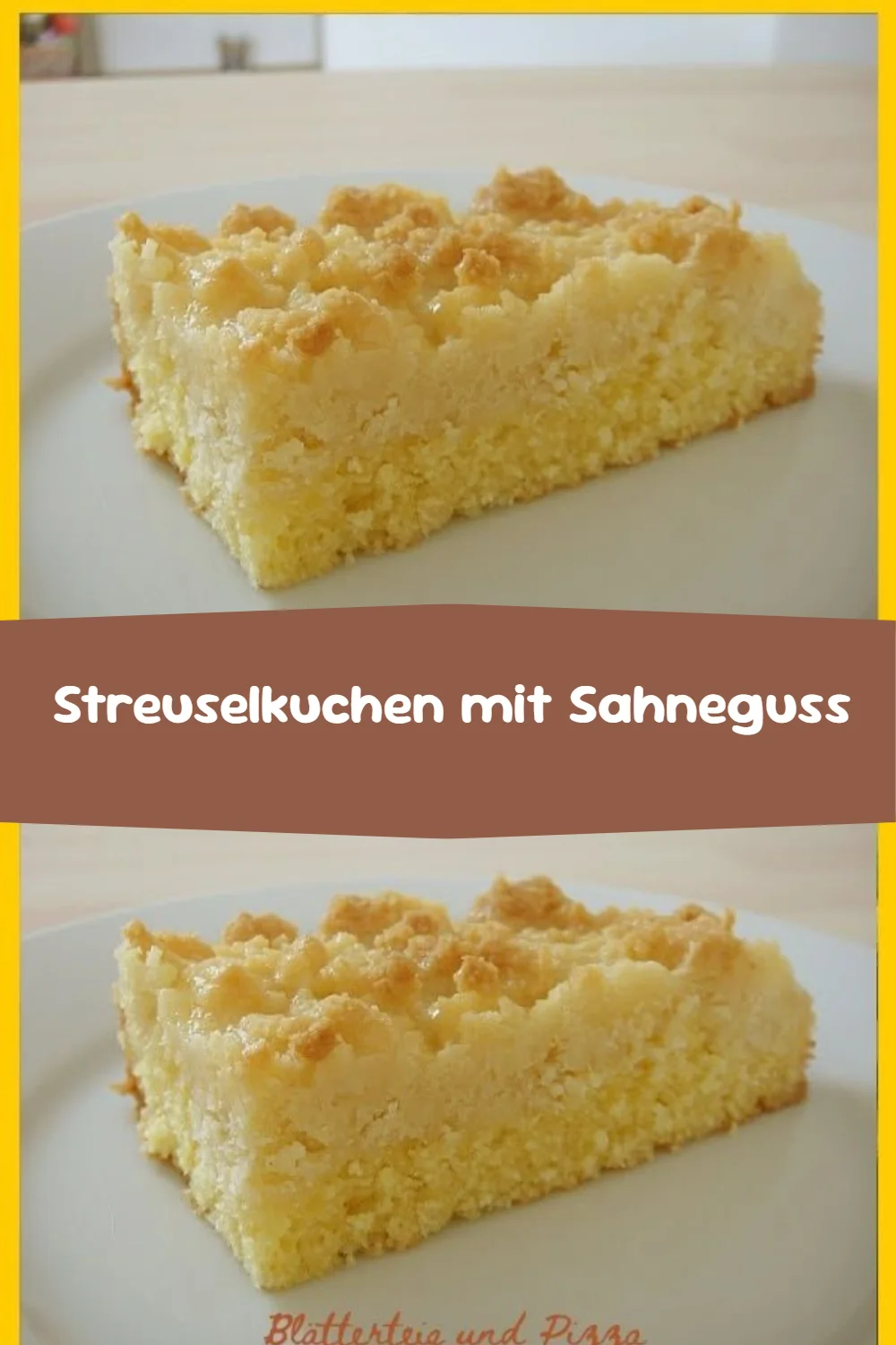 Streuselkuchen mit Sahneguss