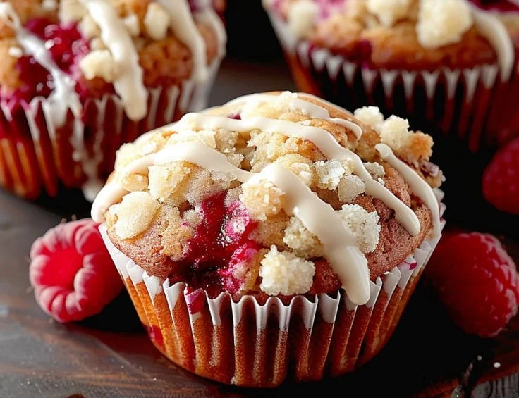 Weiße Schokoladen-Himbeer-Muffins